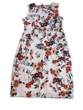 Calvin Klein Floral Sleeveless Midi Dress  12 floral A-Line knee length (S458)